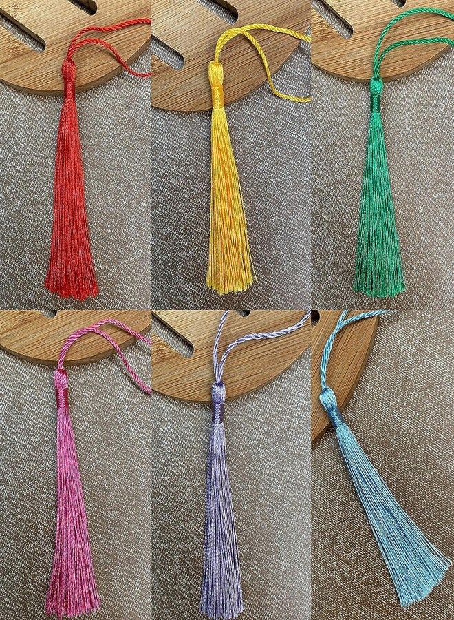 Mluffy Soft Craft Handmade DIY 75 Pcs 38 Colors Tassels for Bookmark Key Chain Earring Jewelry Making, Souvenir, Sewing, Gift Tag (Multicolor) (Pack of 75) - Image 4